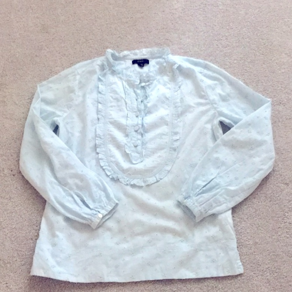 J.Crew Sky Blue Eyelet Blouse XXS